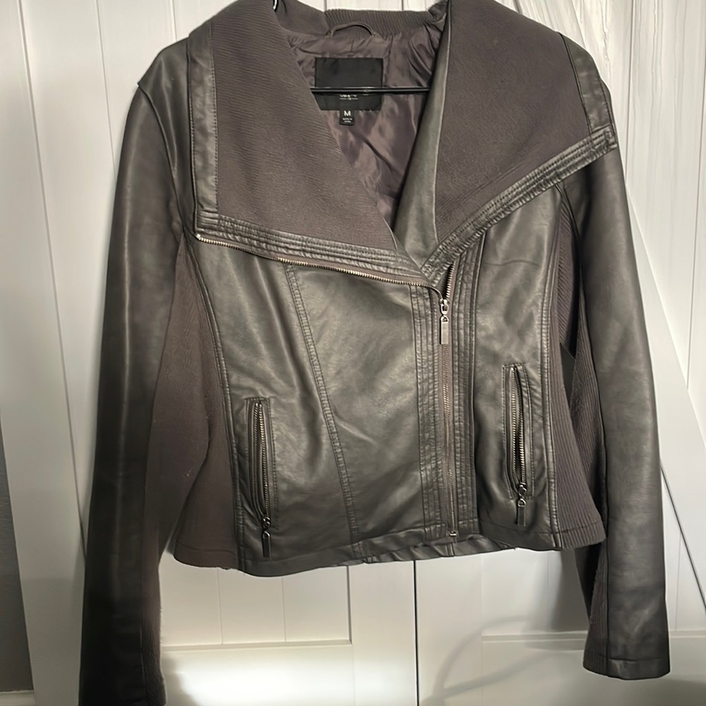 Grey leather jacket
